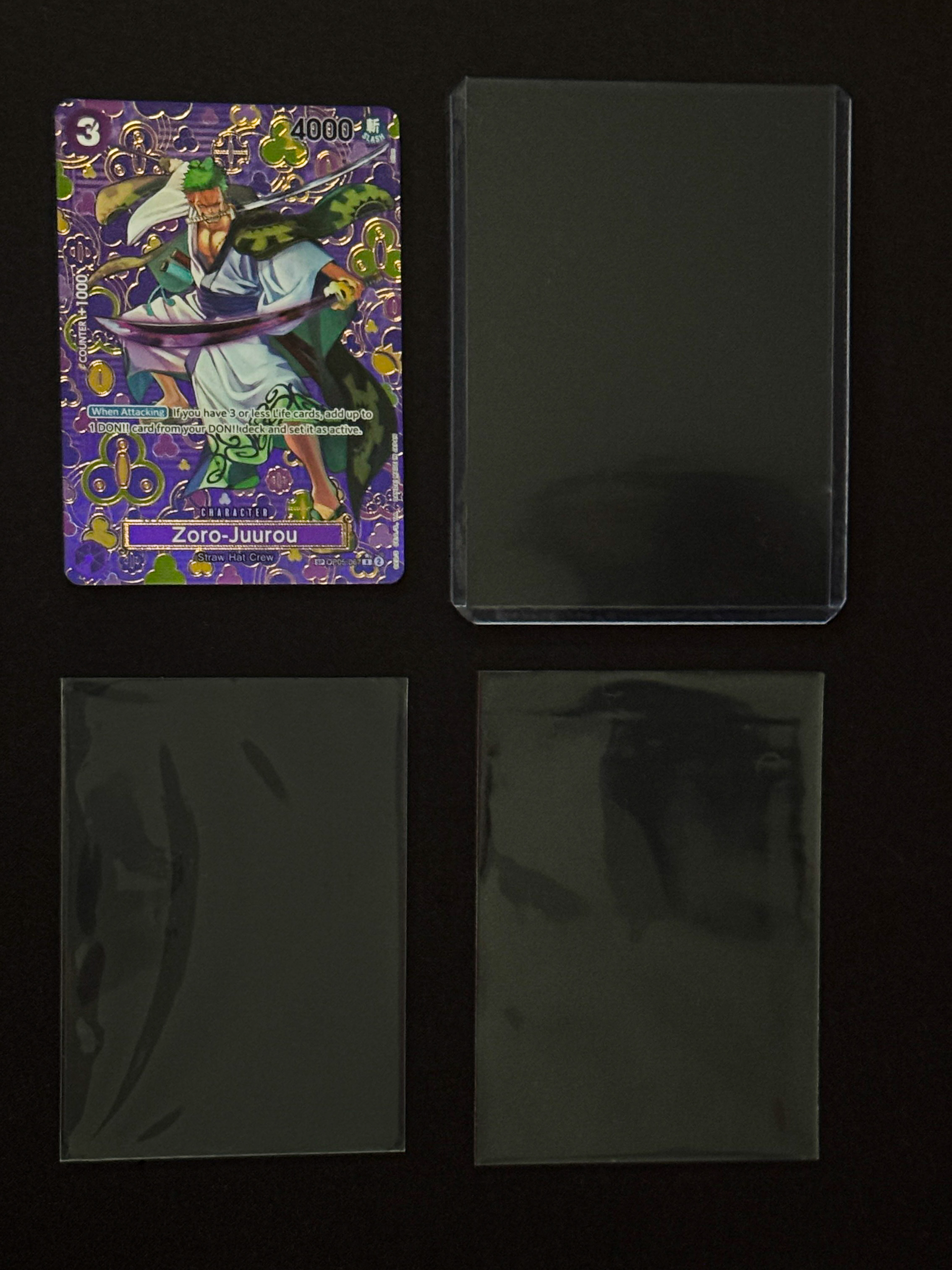 Double-sleeved card in a rigid toploader